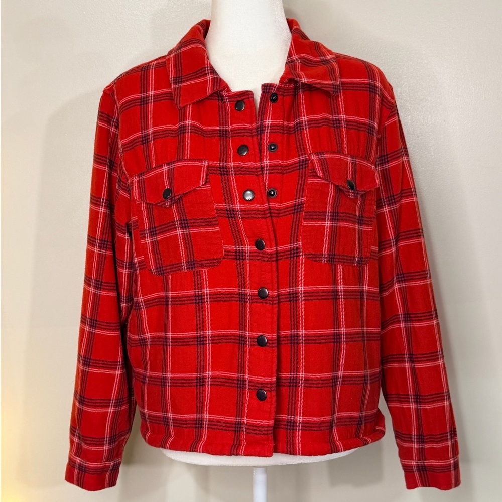 Lucky Brand Red Plaid Flannel Women's Jacket